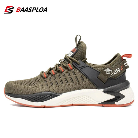 Baasploa Men Running Shoes 2024 Casual Lightweight Breathable Mesh Lace-Up Sneakers Male Outdoor Non-Slip Sports Tennis Shoes