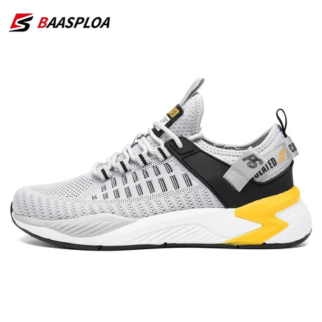 Baasploa Men Running Shoes 2024 Casual Lightweight Breathable Mesh Lace-Up Sneakers Male Outdoor Non-Slip Sports Tennis Shoes