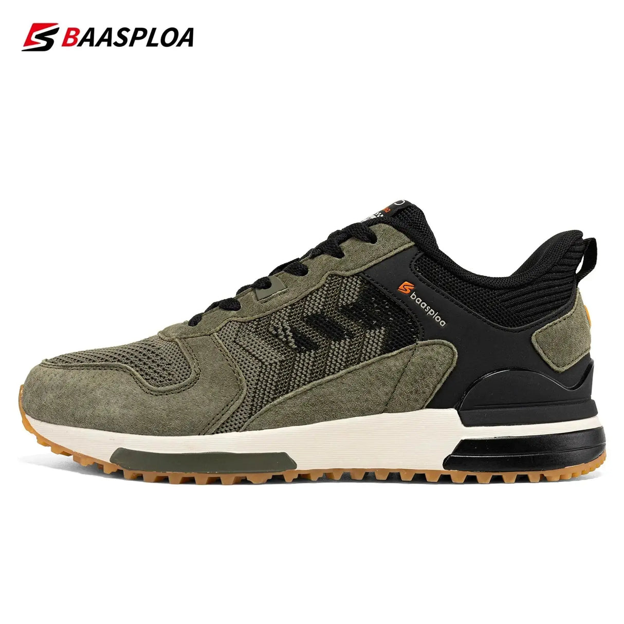 Baasploa Men's Walking Shoes New Casual Breathable Lace-up Sports Shoes Male Outdoor Fashion Non-Slip Wear-Resistant Sneakers