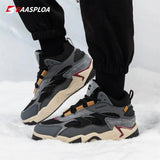 Baasploa Winter Men Shoes Fashion Plush Warm Waterproof Leather Sports Shoes Male Casual Outdoor Non-Slip Lace up Walking Shoes