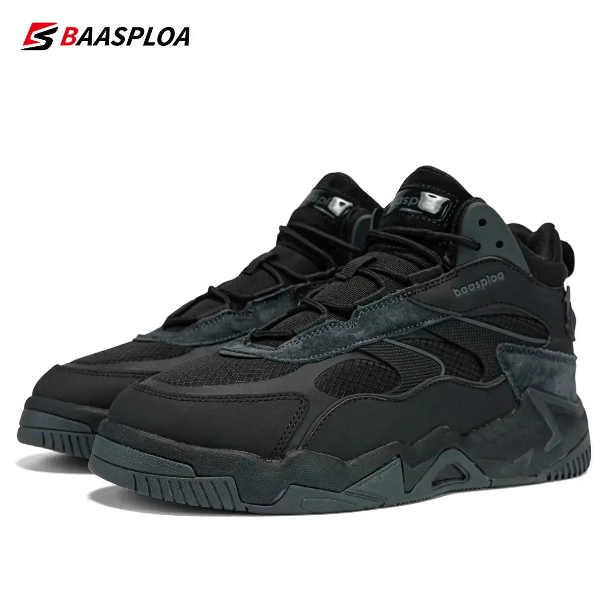 Baasploa Winter Men Shoes Fashion Plush Warm Waterproof Leather Sports Shoes Male Casual Outdoor Non-Slip Lace up Walking Shoes