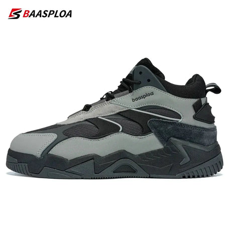 Baasploa Winter Men Shoes Fashion Plush Warm Waterproof Leather Sports Shoes Male Casual Outdoor Non-Slip Lace up Walking Shoes