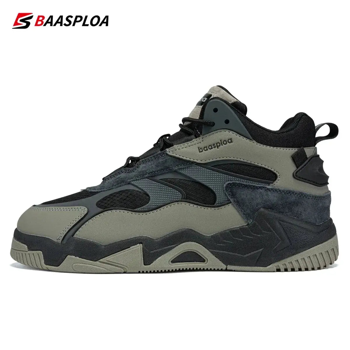 Baasploa Winter Men Shoes Fashion Plush Warm Waterproof Leather Sports Shoes Male Casual Outdoor Non-Slip Lace up Walking Shoes