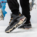 Baasploa Winter Men Shoes Fashion Plush Warm Waterproof Leather Sports Shoes Male Casual Outdoor Non-Slip Lace up Walking Shoes