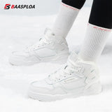 Baasploa Women Winter Sneakers Comfort Leather High Top Walking Shoes for Women Plush Keep Warm Casual Sneakers Antiskid Snow