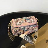 Casual crossbody bag, bear pattern, stylish and playful