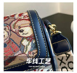 Casual crossbody bag, bear pattern, stylish and playful