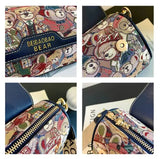 Casual crossbody bag, bear pattern, stylish and playful