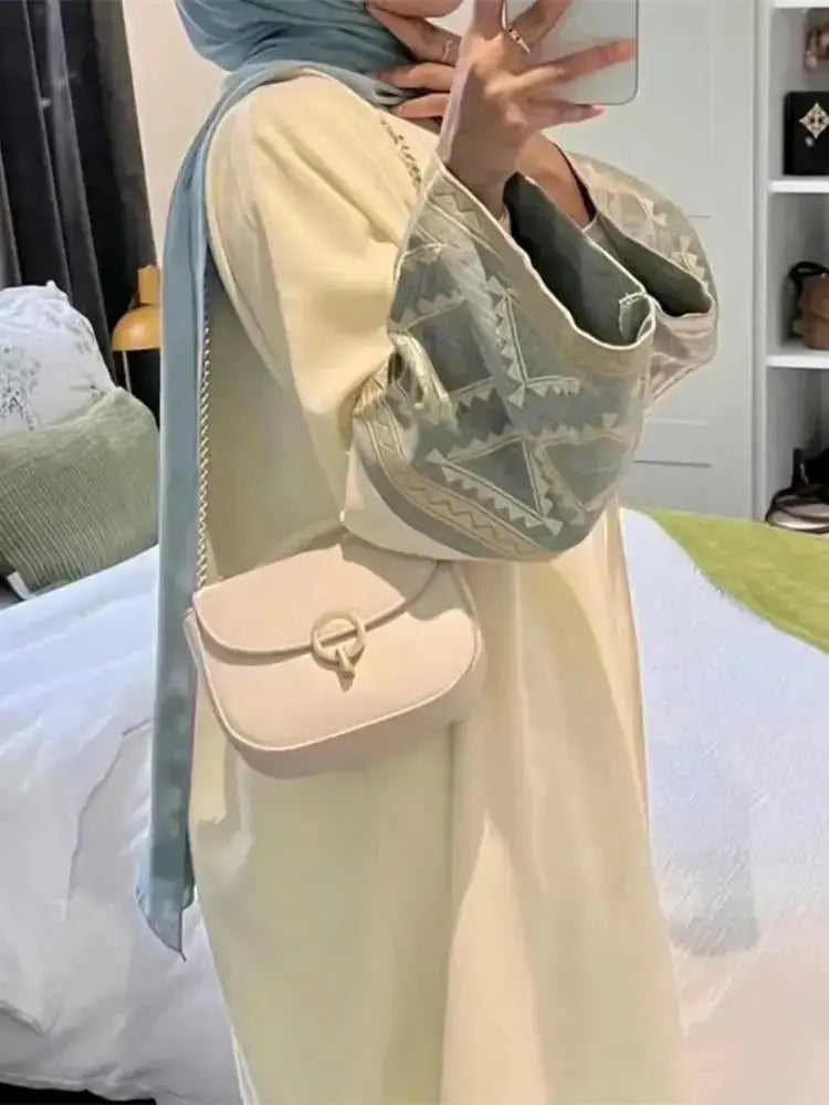 Eid Embroidery Kimono Abaya Dubai Luxury 2024 Islam Muslim Kaftan Modest Dresses Abayas for Women Robe Femme Musulmane Kebaya