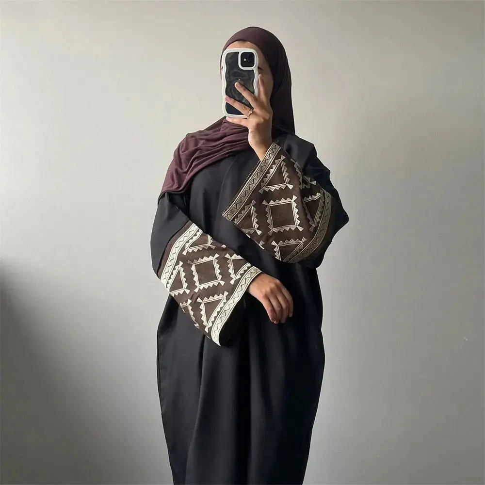 Eid Embroidery Kimono Abaya Dubai Luxury 2024 Islam Muslim Kaftan Modest Dresses Abayas for Women Robe Femme Musulmane Kebaya - haalish