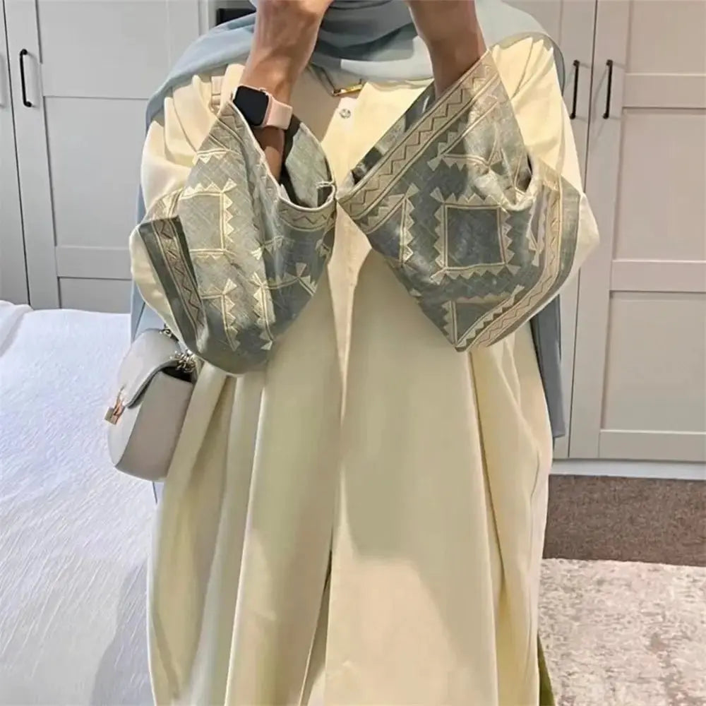 Eid Embroidery Kimono Abaya Dubai Luxury 2024 Islam Muslim Kaftan Modest Dresses Abayas for Women Robe Femme Musulmane Kebaya - haalish