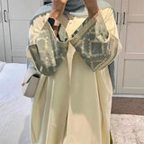 Eid Embroidery Kimono Abaya Dubai Luxury 2024 Islam Muslim Kaftan Modest Dresses Abayas for Women Robe Femme Musulmane Kebaya