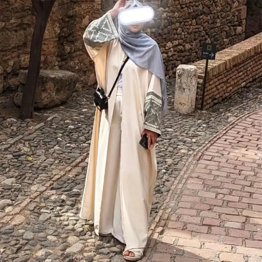 Eid Embroidery Kimono Abaya Dubai Luxury 2024 Islam Muslim Kaftan Modest Dresses Abayas for Women Robe Femme Musulmane Kebaya - haalish