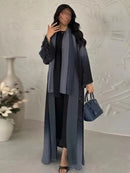 Eid Muslim Abaya Women Cardigan Jalabiya Morocco Party Dresses Dubai Sparkling Abayas Kaftan Vestidos Arab Long Robe 2024 - haalish