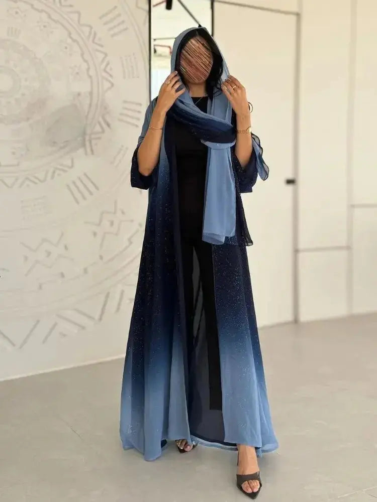 Eid Muslim Abaya Women Cardigan Jalabiya Morocco Party Dresses Dubai Sparkling Abayas Kaftan Vestidos Arab Long Robe 2024