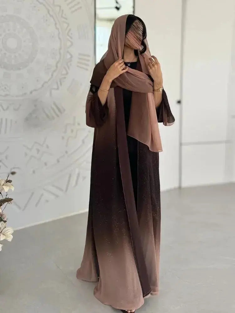 Eid Muslim Abaya Women Cardigan Jalabiya Morocco Party Dresses Dubai Sparkling Abayas Kaftan Vestidos Arab Long Robe 2024 - haalish