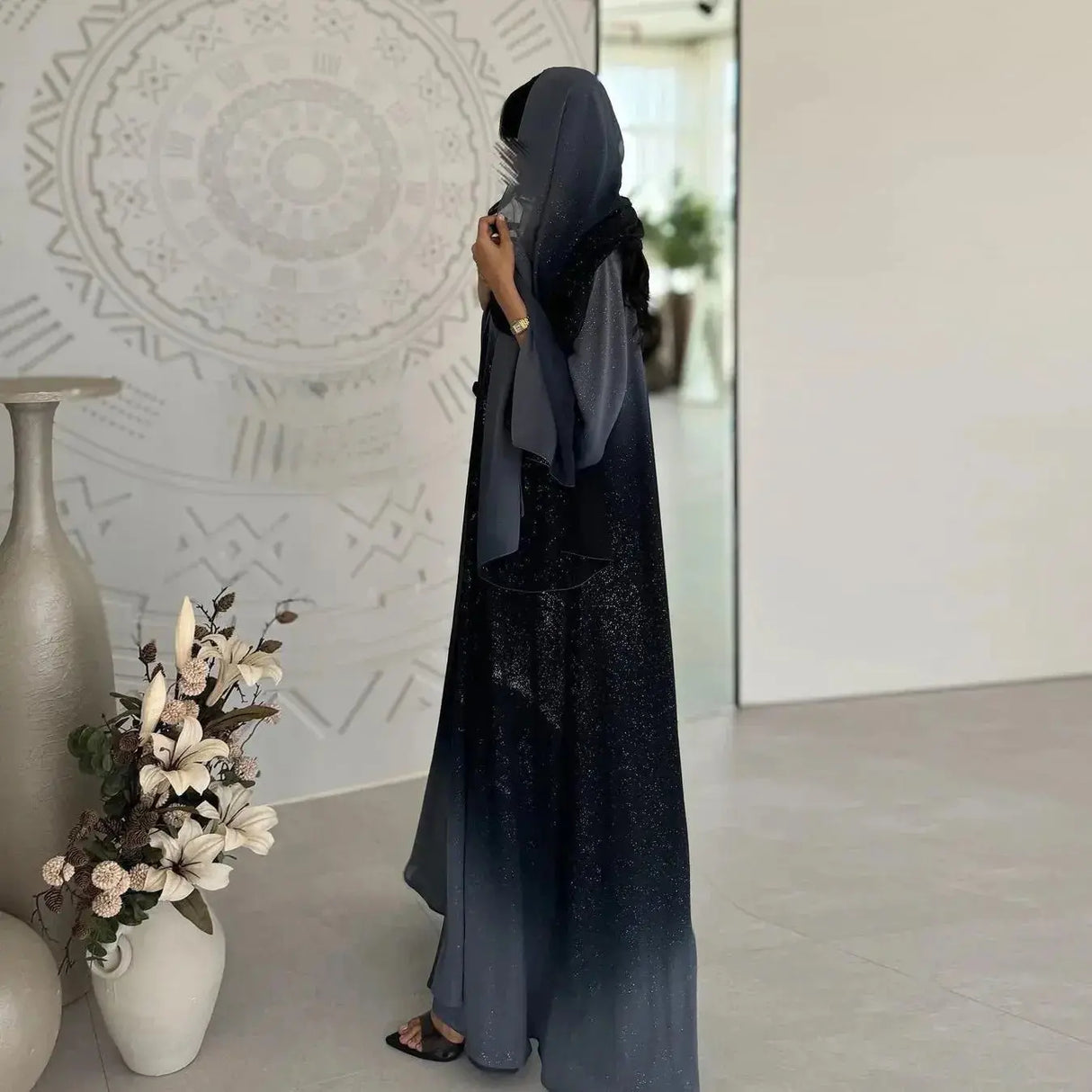 Eid Muslim Abaya Women Cardigan Jalabiya Morocco Party Dresses Dubai Sparkling Abayas Kaftan Vestidos Arab Long Robe 2024