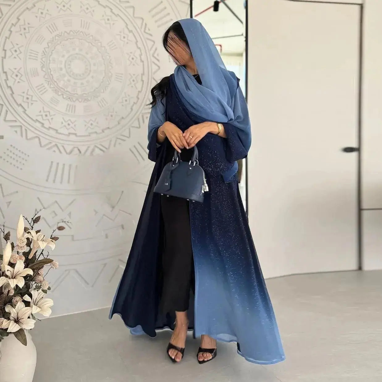 Eid Muslim Abaya Women Cardigan Jalabiya Morocco Party Dresses Dubai Sparkling Abayas Kaftan Vestidos Arab Long Robe 2024 - haalish