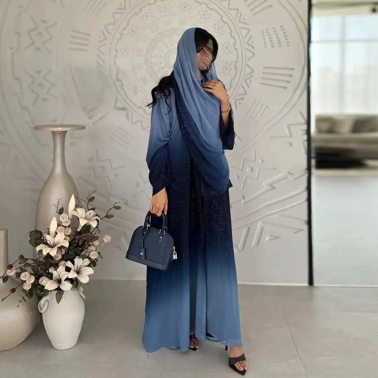 Eid Muslim Abaya Women Cardigan Jalabiya Morocco Party Dresses Dubai Sparkling Abayas Kaftan Vestidos Arab Long Robe 2024 - haalish