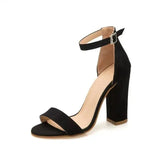 Fashion Ankle Strap Women Casual Sandals Open Toe Summer High Heel Shoes Buckle Ladies Office Work Shoes