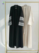 Fashion Embroidery Kimono Abaya with Belt - haalish