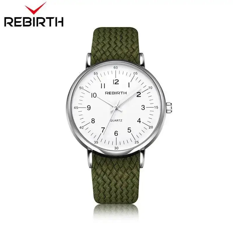 Fashion Rebirth Men Watches Casual Mens Top Brand Luxury Quartz Nylon Strap Clock Sport Male Clocks Man Wristwatches New