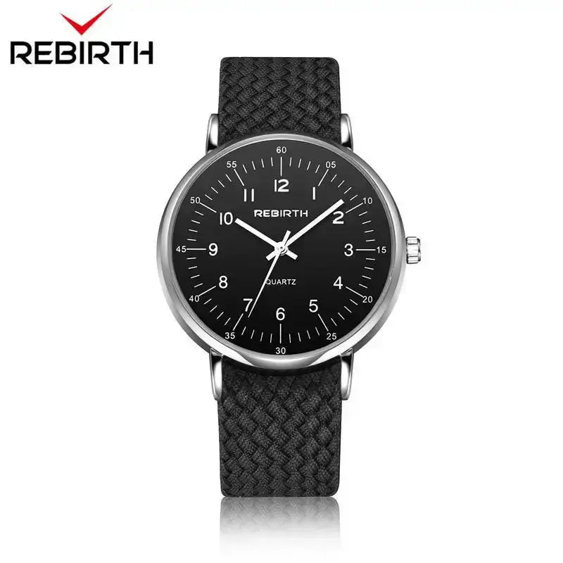 Fashion Rebirth Men Watches Casual Mens Top Brand Luxury Quartz Nylon Strap Clock Sport Male Clocks Man Wristwatches New