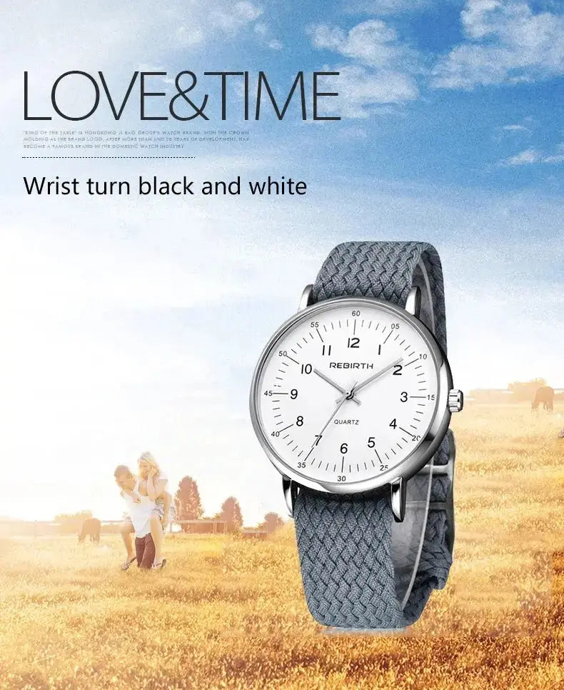 Fashion Rebirth Men Watches Casual Mens Top Brand Luxury Quartz Nylon Strap Clock Sport Male Clocks Man Wristwatches New