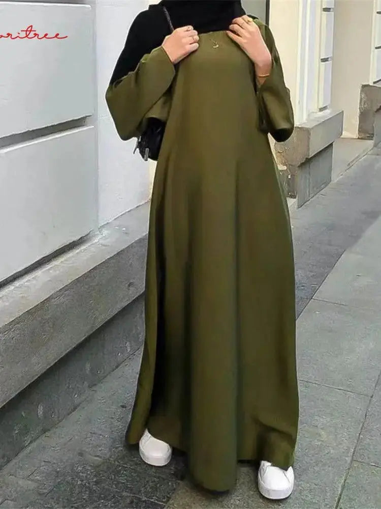 Fashion Satin Sliky Djellaba Muslim Dress Dubai Full Length Flare Sleeve Soft Shiny Abaya Dubai Turkey Muslim Islam Robe WY921