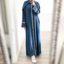 Fashion Saudi Arabia Dubai Abaya Women Dresses Casual Sequin Sundress Outfit Muslim Dress Robe Elegante Femme Islamic Clothing - haalish