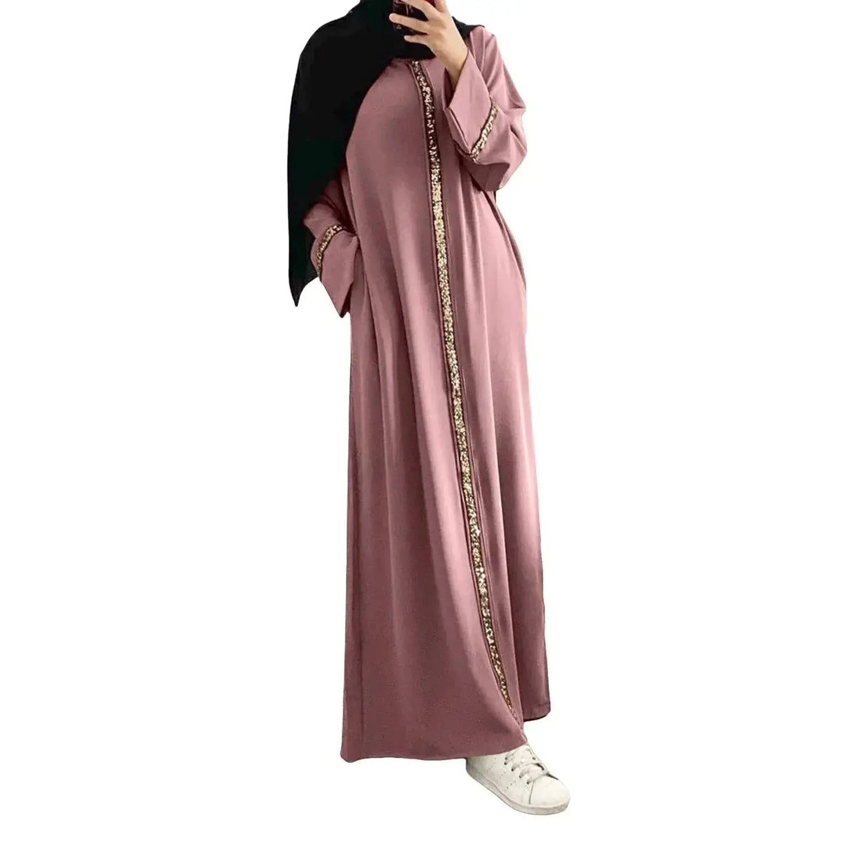 Fashion Saudi Arabia Dubai Abaya Women Dresses Casual Sequin Sundress Outfit Muslim Dress Robe Elegante Femme Islamic Clothing