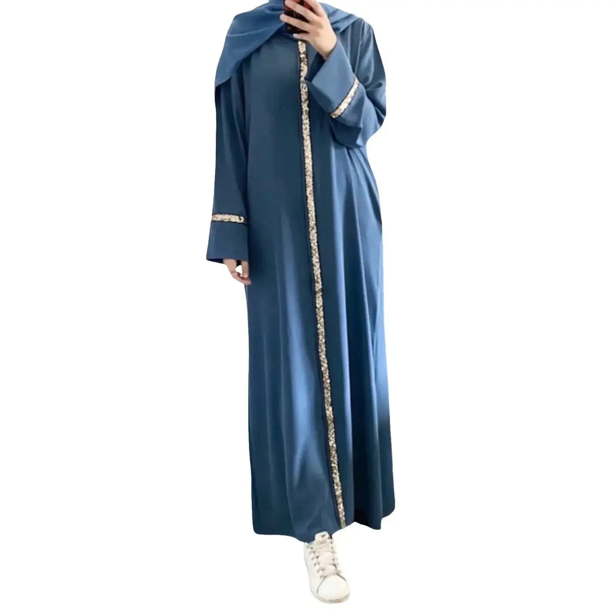 Fashion Saudi Arabia Dubai Abaya Women Dresses Casual Sequin Sundress Outfit Muslim Dress Robe Elegante Femme Islamic Clothing