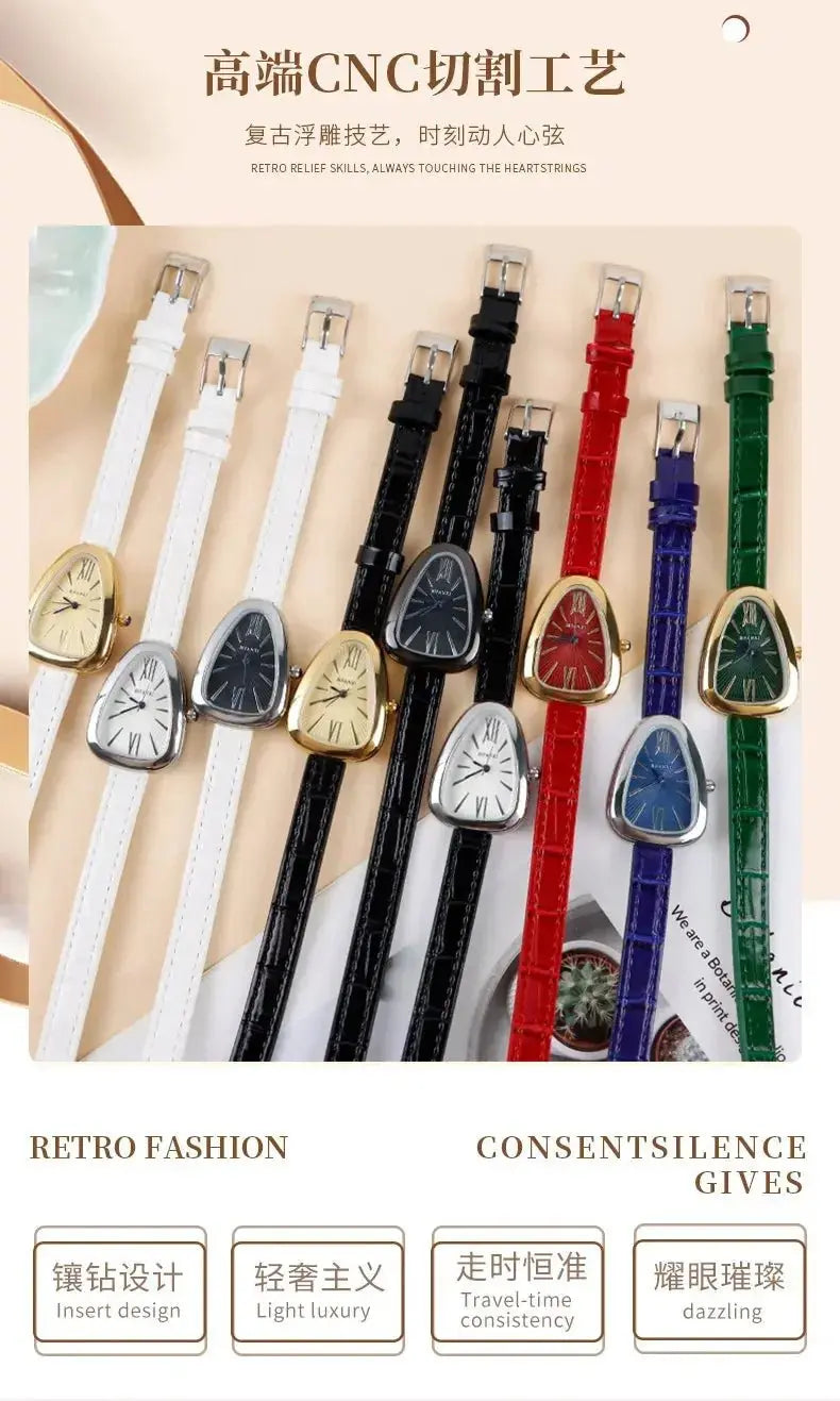 High Quality New Snake Women Watches Luxury Brand Quartz Leather Creative Ladies Bracelet Wristwatch Gift Relojes Para Mujer