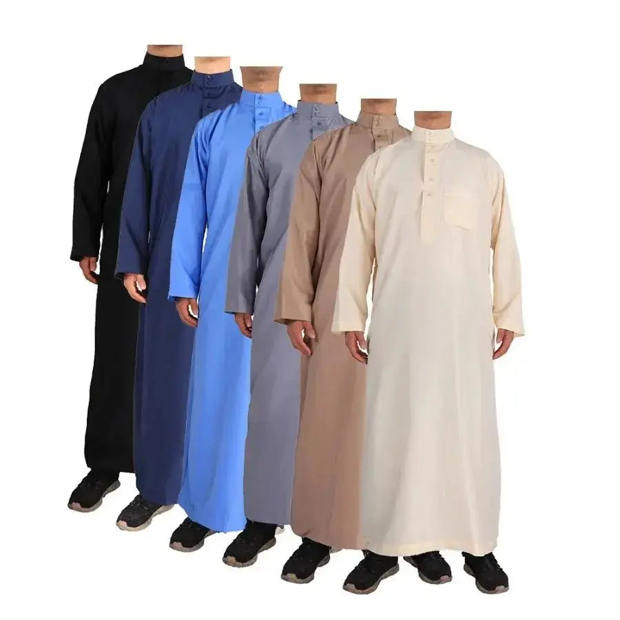 Islamic Clothing Men Length Long Sleeve Loose Muslim Men Saudi Arabia Pakistan Kurta Muslim Costumes Muslim Dress Kaftan Thobe - haalish