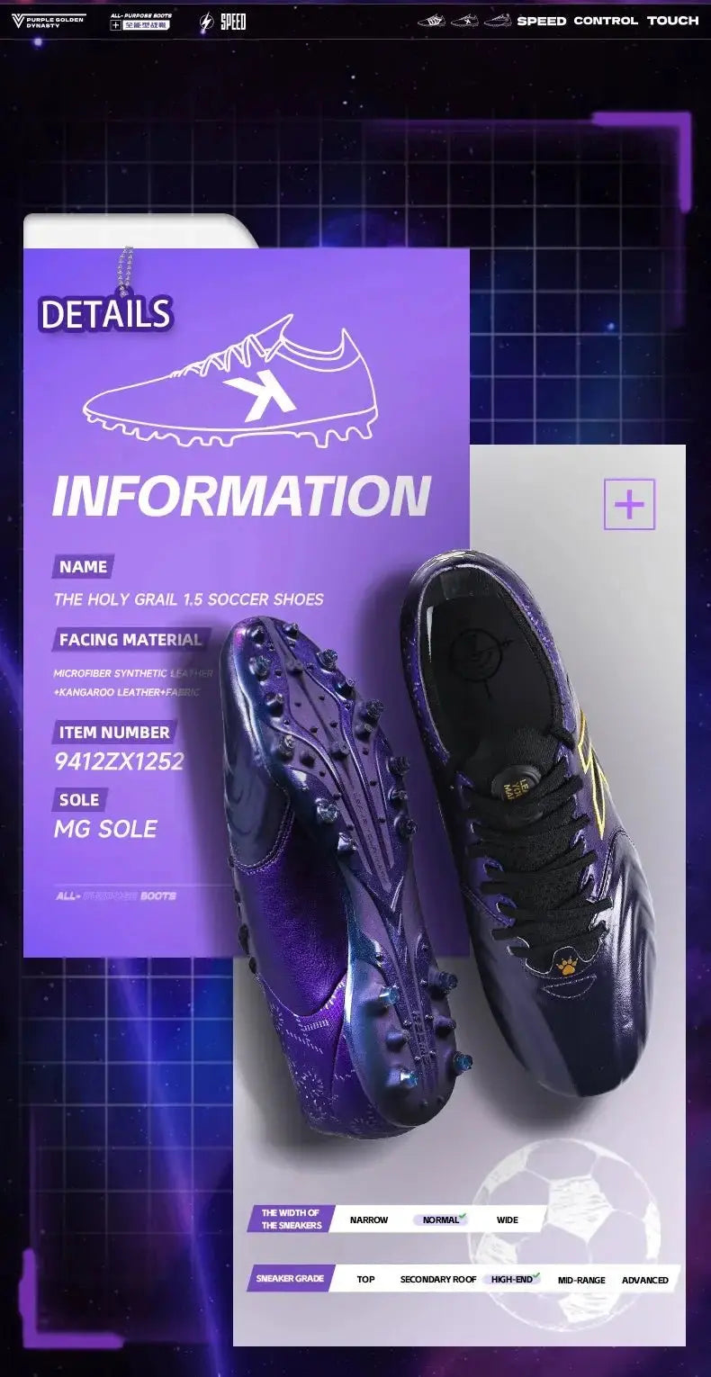 KELME MG Soccer Shoes Professional Sports Competition Kangaroo Leather Football Shoes 1.5 Holy Grail Collection Slip Resist