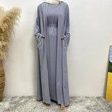 Kebaya Moroccan Caftan Woman Nida Silver Chain Sleeves Muslim Saudi Women Kaftan Gorgeous Party Style Abaya Dubai Luxury Robe