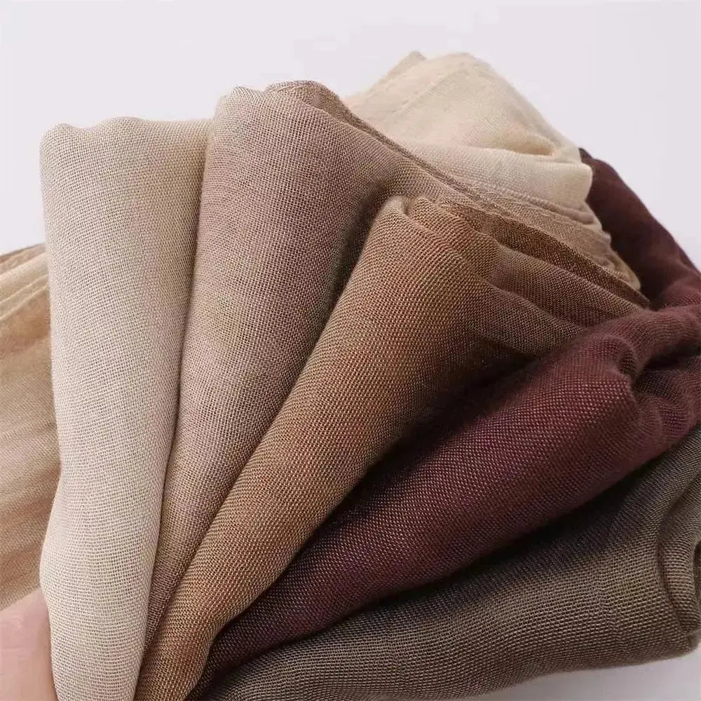 Light Viscose Rayon Shawl One Set Thin Plain Hijabs With Caps High Quality Muslim Fashion Head Scarf Headwraps Islam 185x85cm - haalish