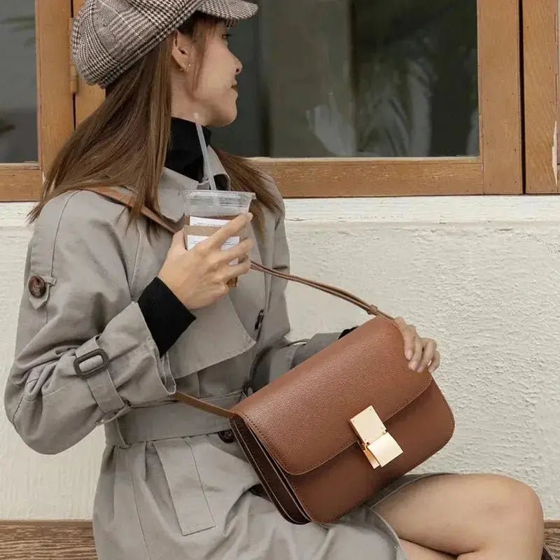 Luxury Designer Tofu Bags Square Bag One Shoulder Crossbody Bag Fashion Commuter Bag Top Quality Genuine Leather Women's Bag