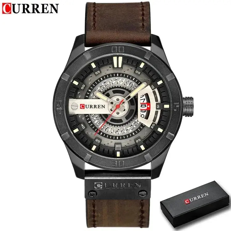 Luxury Watch Brand CURREN Men Military Sports Watches Men's Quartz Date Clock Man Casual Leather Wrist Watch Relogio Masculino