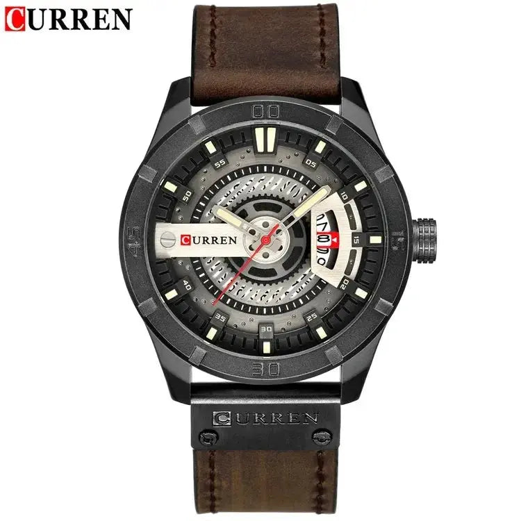 Luxury Watch Brand CURREN Men Military Sports Watches Men's Quartz Date Clock Man Casual Leather Wrist Watch Relogio Masculino - haalish