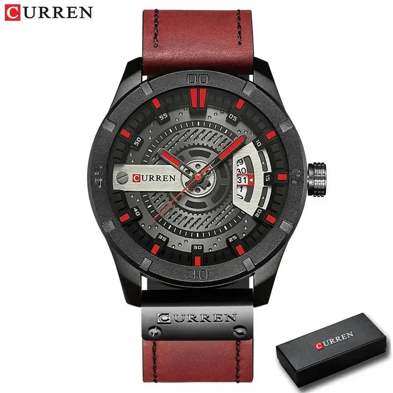 Luxury Watch Brand CURREN Men Military Sports Watches Men's Quartz Date Clock Man Casual Leather Wrist Watch Relogio Masculino - haalish