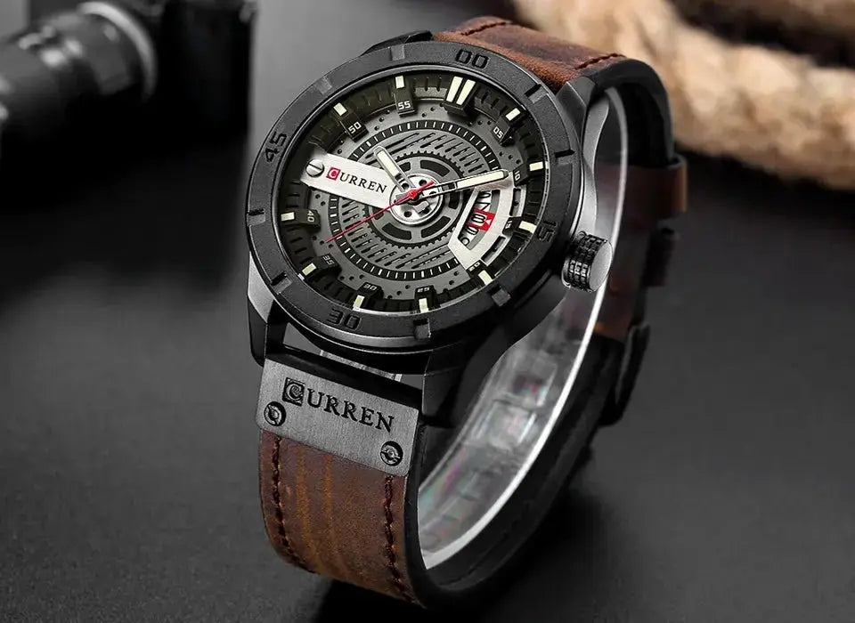 Luxury Watch Brand CURREN Men Military Sports Watches Men's Quartz Date Clock Man Casual Leather Wrist Watch Relogio Masculino - haalish