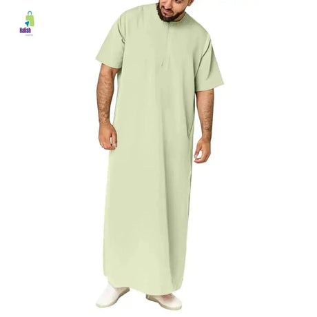 Men's Casual Arab Robe with Stand Collar