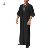 Men's Casual Arab Robe with Stand Collar