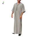 Men's Casual Arab Robe with Stand Collar - haalish