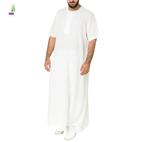 Men's Casual Arab Robe with Stand Collar