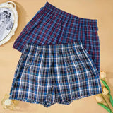 Mens Underwear Boxers Shorts Casual 100 % Cotton Sleep Underpants Plaid Loose Comfortable Homewear Striped Arrow Panties