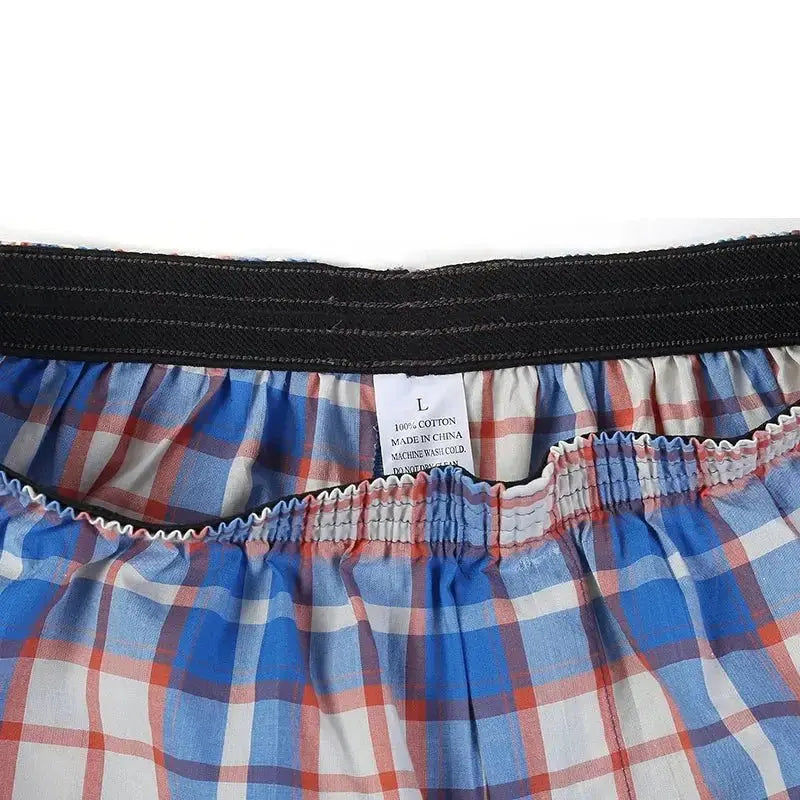 Mens Underwear Boxers Shorts Casual 100 % Cotton Sleep Underpants Plaid Loose Comfortable Homewear Striped Arrow Panties