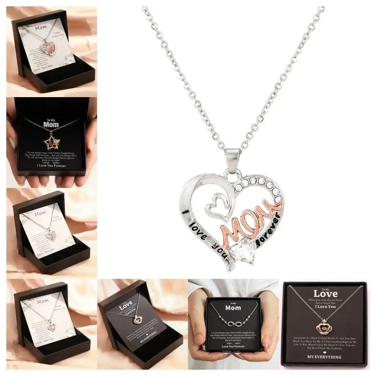 Mother's Day Necklace Gift Box Love Necklace For Women Fine Jewelry Women Accessories Fashion Jewelry - haalish