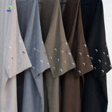 Muslim Eid Abaya Robe with Moon Embroidery